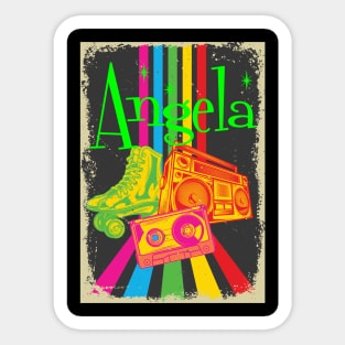 Angela Vintage 80's Skates Boombox Sticker